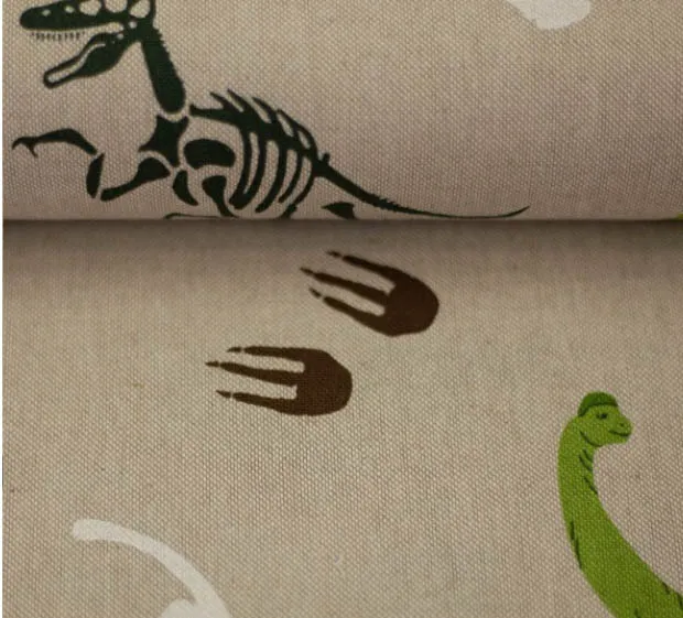 Canvas beige met dino's